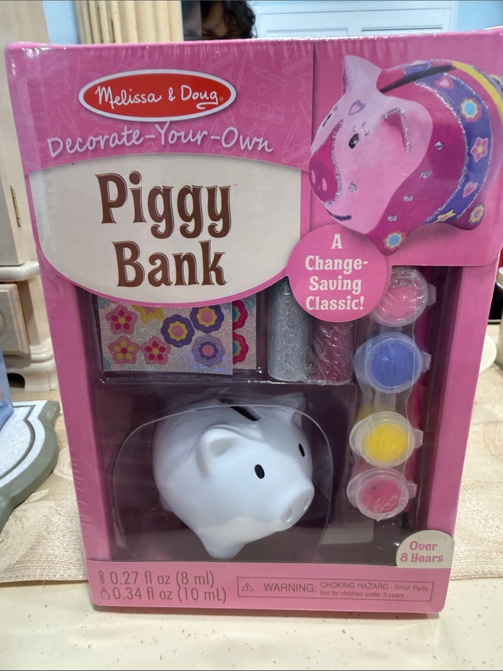 Melissa & Doug Pink Decorate-Your-Own Piggy Bank Set